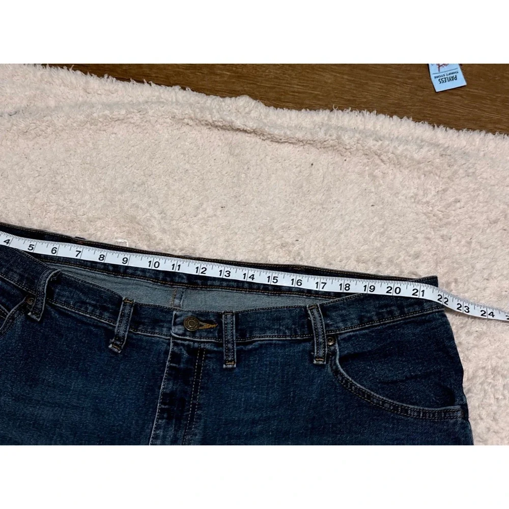 Wrangler Premium Quality Mens Dark Wash Straight Leg Denim Jeans Blue 44x29‎